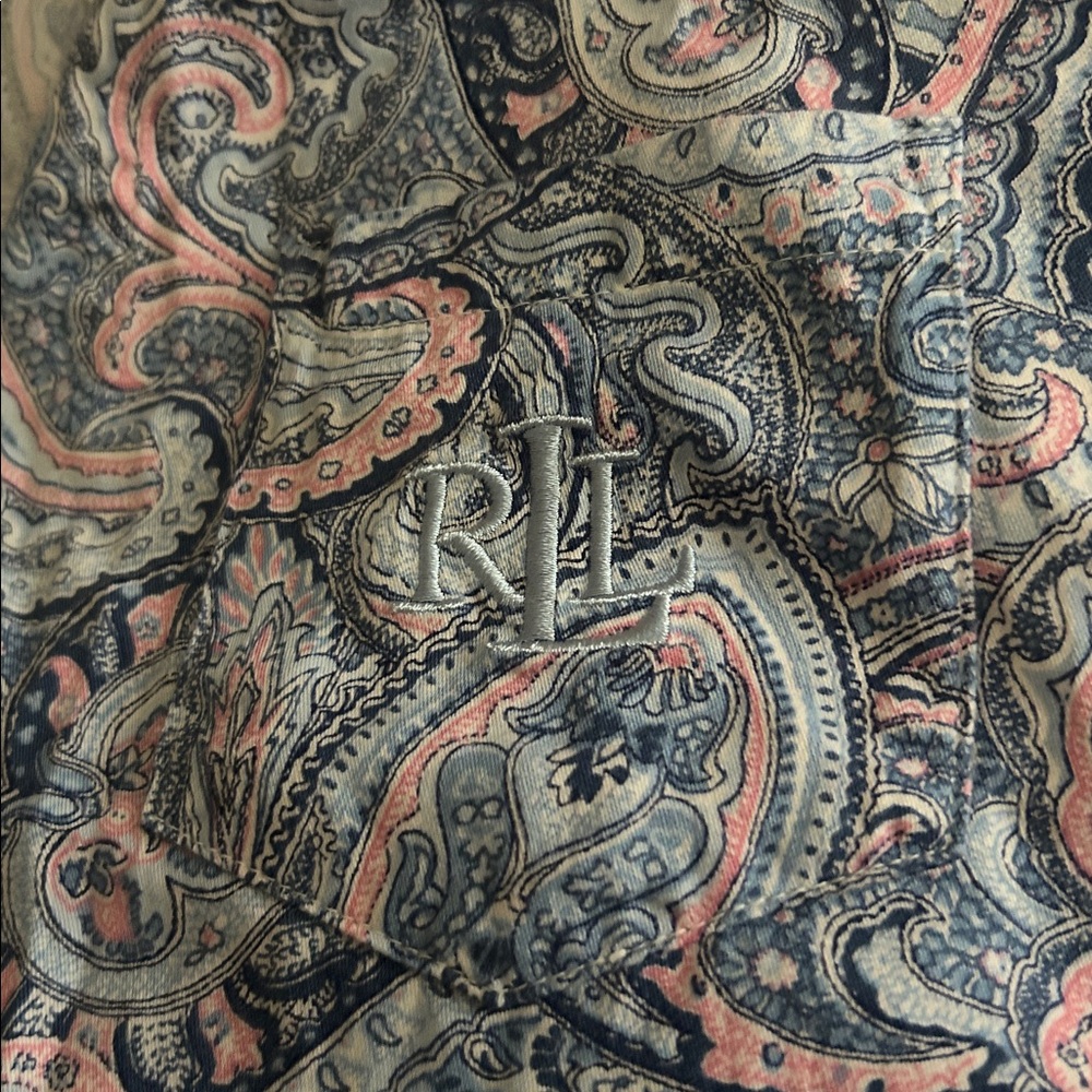 Ralph Lauren PJs Blue and Pink Paisley Pajama Set - Picture 7 of 11
